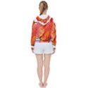 Red tulip and black stripes Women s Tie Up Sweat View2