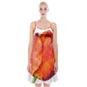 Red Tulip, watercolor art Spaghetti Strap Velvet Dress View1