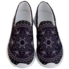 Fractal Mandala Circles Purple Men s Lightweight Slip Ons