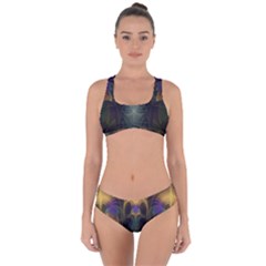 Fractal Colorful Pattern Design Criss Cross Bikini Set