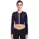 Fractal Circle Pattern Curve Zip Up Bomber Jacket View1