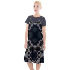 Fractal Aqua Silver Pattern Camis Fishtail Dress