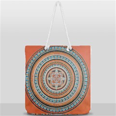 Mandala Art Painting Acrylic Full Print Rope Handle Tote (large)