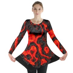 Lava Planet Space Universe Fire Long Sleeve Tunic 