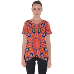 Art Abstract Background Pattern Cut Out Side Drop Tee
