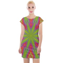 Abstract Art Abstract Background Cap Sleeve Bodycon Dress