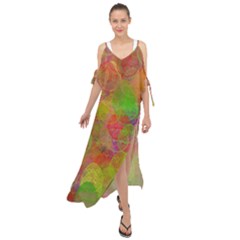 Easter Egg Colorful Texture Maxi Chiffon Cover Up Dress