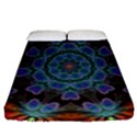 Abstract Art Blue Orange Fitted Sheet (Queen Size) View1