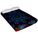Abstract Art Blue Orange Fitted Sheet (Queen Size) View2