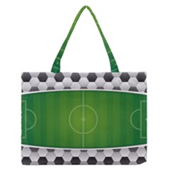 Background Sports Soccer Football Zipper Medium Tote Bag by Wegoenart