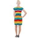Retro Colors 60 Background Cap Sleeve Bodycon Dress View2