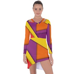 Background Abstract Asymmetric Cut-out Shift Dress