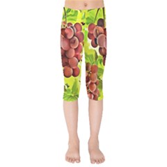 Grape Harvest Nature Figure Rustic Kids  Capri Leggings 