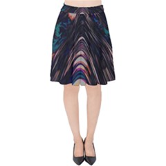 Pattern Texture Fractal Colorful Velvet High Waist Skirt