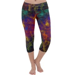 Pattern Background Wallpaper Capri Yoga Leggings