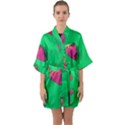 Strawberry Green Quarter Sleeve Kimono Robe View1