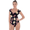 Bacon and Egg Pop Art Pattern Short Sleeve Leotard  View1