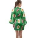 Bacon and Egg Pop Art Pattern Long Sleeve Kimono Robe View2