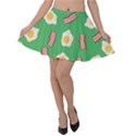 Bacon and Egg Pop Art Pattern Velvet Skater Skirt View1