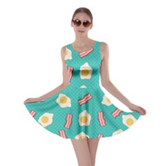 Bacon And Egg Pop Art Pattern Skater Dress by Valentinaart