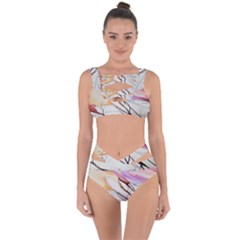 Art Painting Abstract Canvas Bandaged Up Bikini Set 