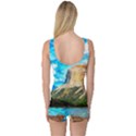 Painting Paintings Mountain One Piece Boyleg Swimsuit View2