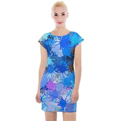 Color Colors Abstract Colorful Cap Sleeve Bodycon Dress