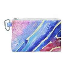 Painting Abstract Blue Pink Spots Canvas Cosmetic Bag (medium) by Pakrebo