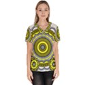 Mandala Pattern Round Ethnic Women s V-Neck Scrub Top View1
