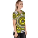 Mandala Pattern Round Ethnic Women s V-Neck Scrub Top View3