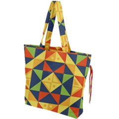 Background Geometric Color Drawstring Tote Bag by Pakrebo
