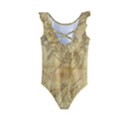 Vintage Map Background Paper Kids  Frill Swimsuit View2