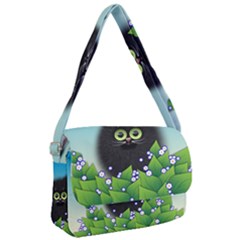 Kitten Black Furry Illustration Courier Bag