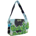Kitten Black Furry Illustration Courier Bag View1