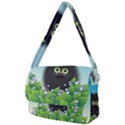 Kitten Black Furry Illustration Courier Bag View2
