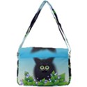 Kitten Black Furry Illustration Courier Bag View3