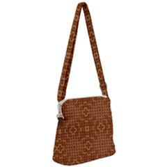 Mosaic Triangle Symmetry Zipper Messenger Bag