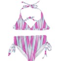 Geometric 3d Design Pattern Pink Kids  Classic Bikini Set View1