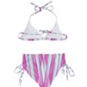 Geometric 3d Design Pattern Pink Kids  Classic Bikini Set View2