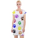 Pawprints Paw Prints Paw Animal Cap Sleeve Bodycon Dress View1