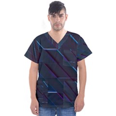 Glass Scifi Violet Ultraviolet Men s V-neck Scrub Top