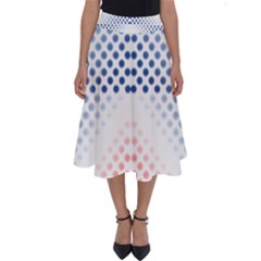 Dots Pointillism Abstract Chevron Perfect Length Midi Skirt