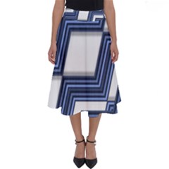 Geometric Fabric Texture Diagonal Perfect Length Midi Skirt
