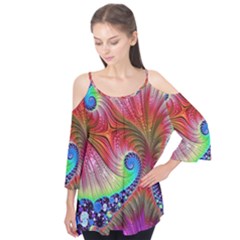 Fractal Art Fractal Colorful Flutter Tees
