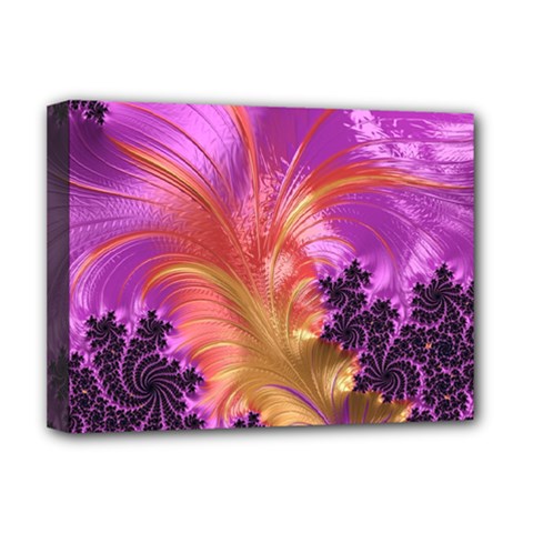 Fractal Puffy Feather Art Artwork Deluxe Canvas 16  X 12  (stretched)  by Pakrebo