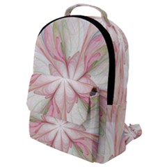 Pink Blue Flower Blossom Rose Flap Pocket Backpack (small) by Pakrebo