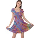 Fractal Psychedelic Fantasy Surreal Cap Sleeve Dress View1