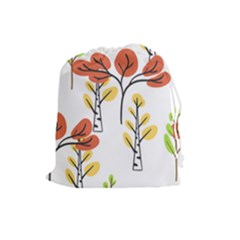 Tree Autumn Forest Landscape Drawstring Pouch (large)