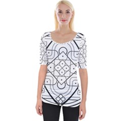 Mandala Drawing Dyes Page Wide Neckline Tee