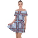 Pattern Cross Geometric Shape Off Shoulder Velour Dress View1